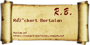 Rückert Bertalan névjegykártya